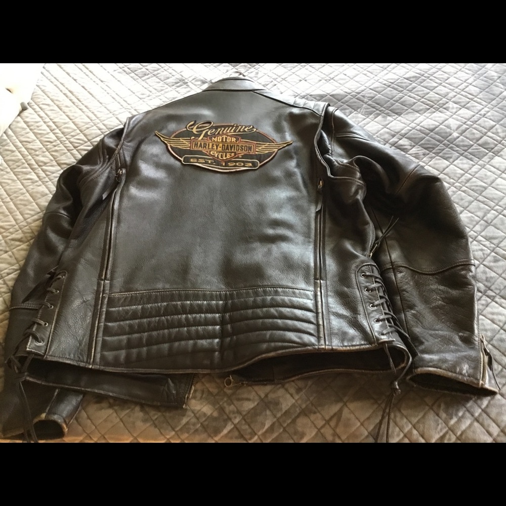 Men’s Harley Davidson Distressed Leather Jacket